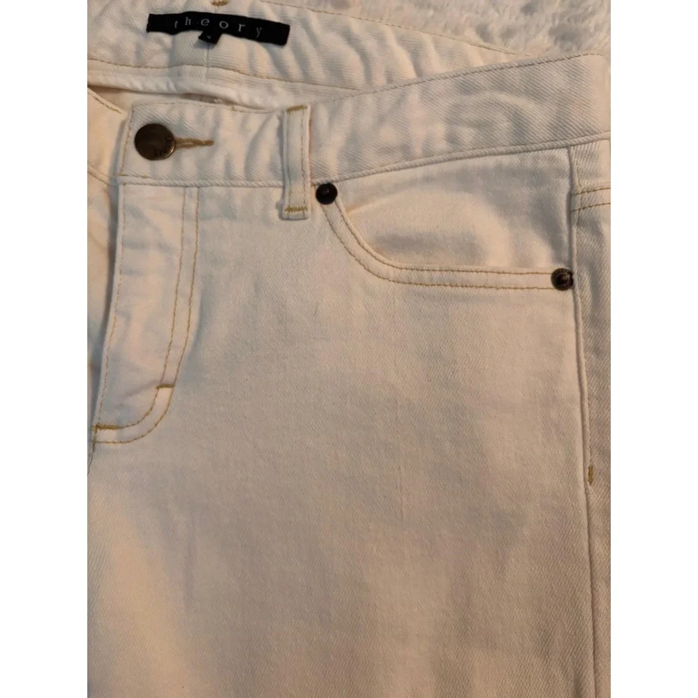 Theory Women's White Wide Leg Boot-Cut Jeans